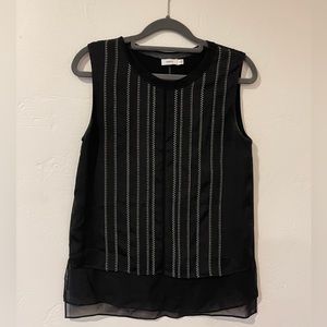 Vince 100% silk black tank top, size XS